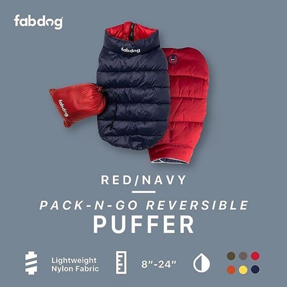 Other - Red & Navy Pack N' Go Reversible Puffer Size 24